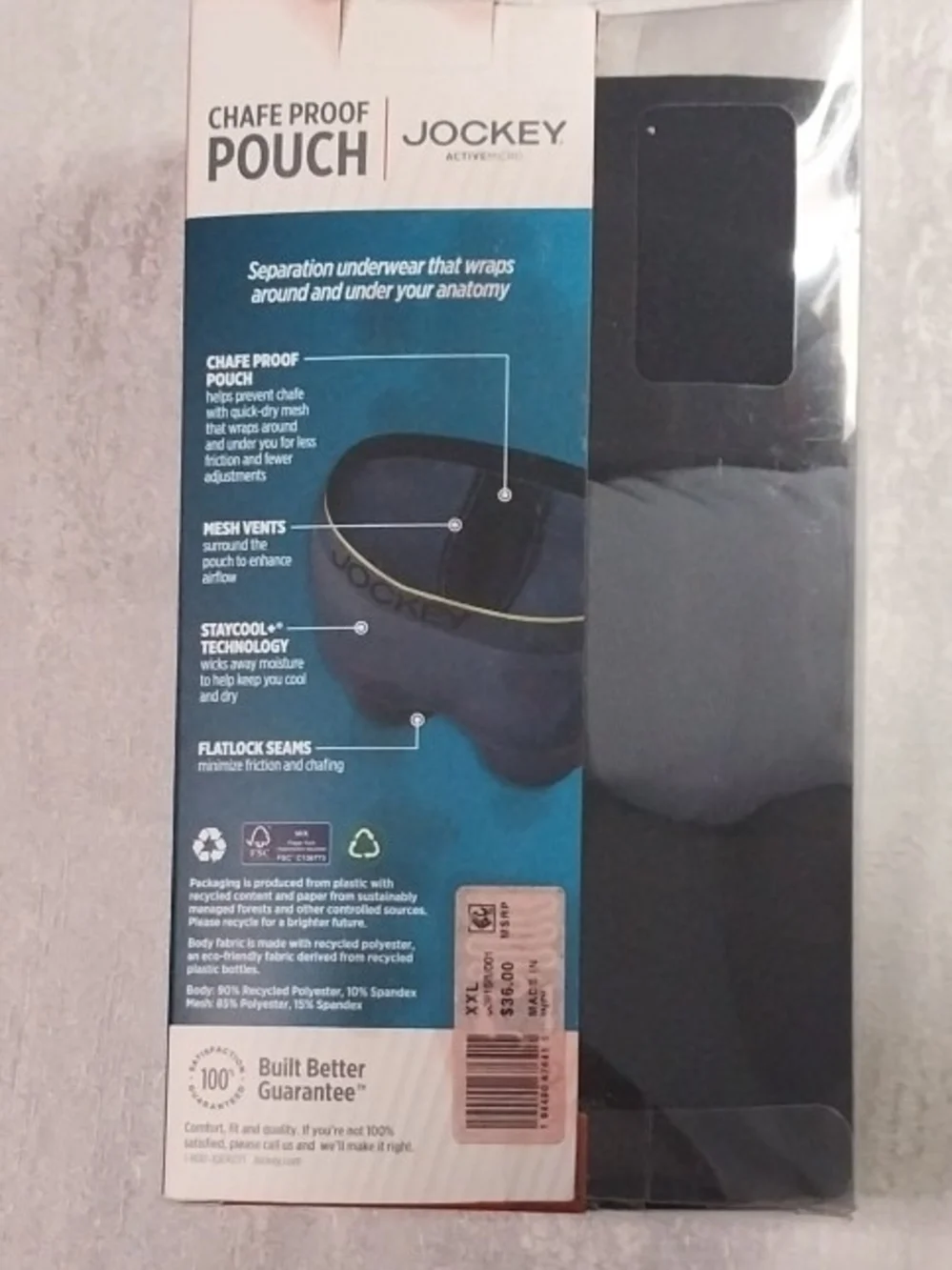 Jockey ActiveMicro Men’s Boxer Briefs — Gray & Black (3-Pack) 2XL